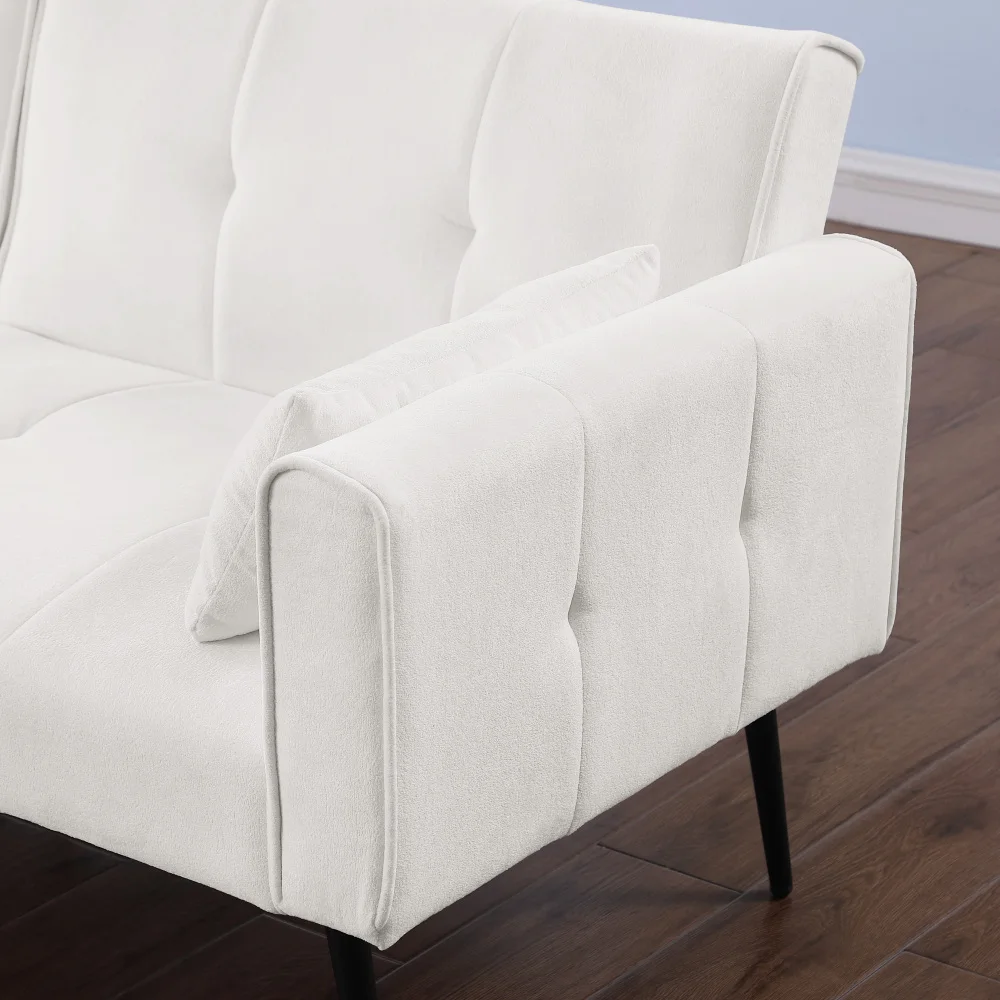 Futon-Schlafsofa, modernes 68-Zoll-Futon-Couch mit umwandelbarem Bett, Schlaf-Wohnzimmermöbel-Futon-Set – passend für kleine Räume – Detail 9