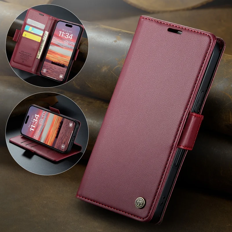 Magnetic PU Leather Shockproof Card Holder Phone Case Cover