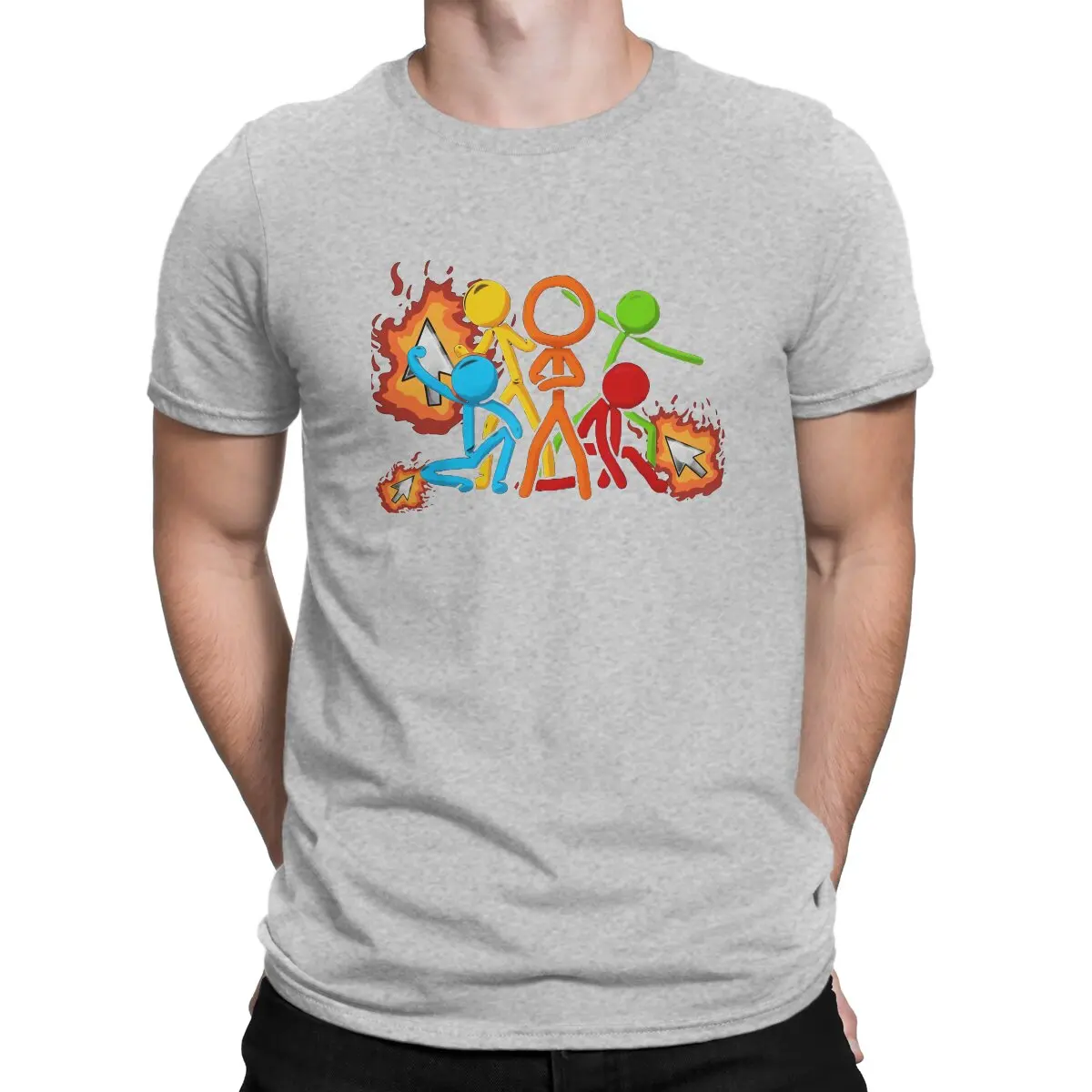 thumbnail image 1 of Camiseta única de Alan Becker con el pico del ratón de fuego, camiseta informal para hombre y mujer., 1 of 7