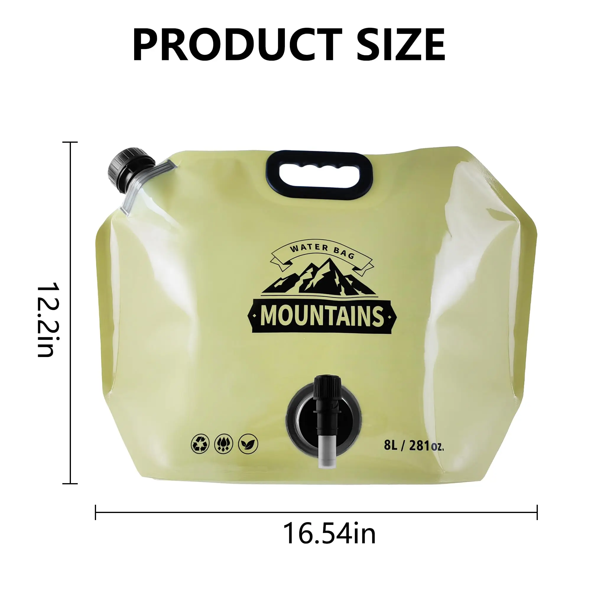 Outdoor Collapsible Water Storage Bag With Faucet Valve Plastic Water Bag 8-Liter 13 Outdoor Collapsible Water Storage Bag With Faucet Valve Plastic Water Bag 8-Liter