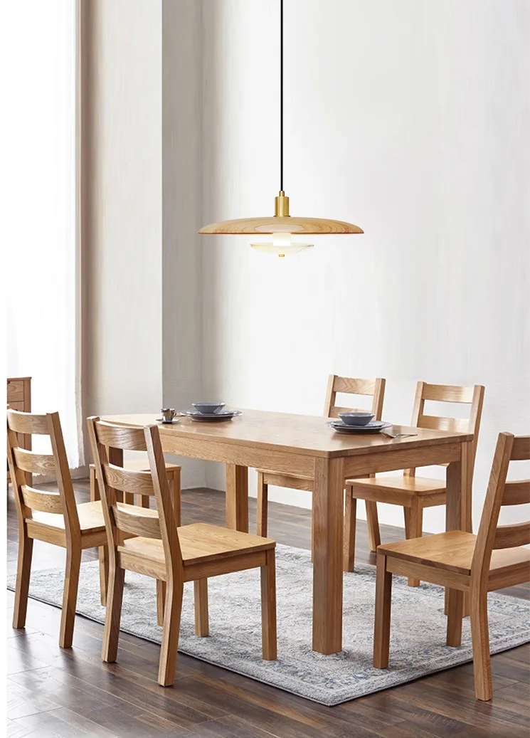 Description Picture 4 of itemNordic restaurant solid wood pendant lights Japanese dining room table walnut luxury villa bar teahouse marble pendant lamp