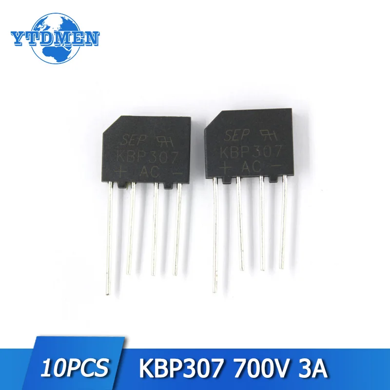 10pcs KBP307 700v 3a Bridge Rectifier Single Phase Diode SIL Electronic Component Bridge Rectifiers kit