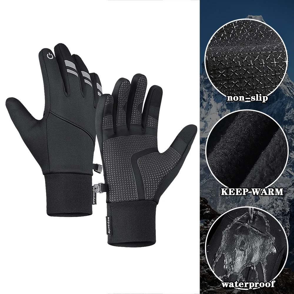 

Outdoor scooter windproof cycling motorcycle waterproof bicycle gloves for men and women winter touch screen skiing warm gloves