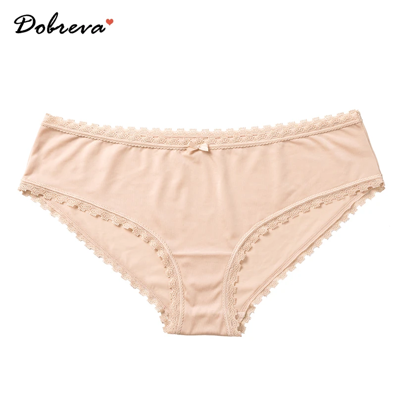 DOBREVA Sexy Floral Lace Bikinis Smooth Low rise Hipster Panties for
