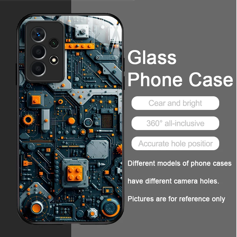 Creative Mechanical Circuit Board Glass Phone Case Cover