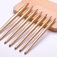 TIANMI Kolinsky Acrylic Nail Brush Art Nail Extension UV Gel Builder Tools Golden Nail Brushes Manicure Coating Drawing Pen 2