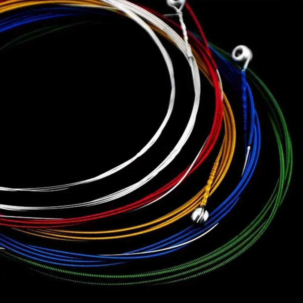 6Pcs/Set Multi Color Acoustic Guitar Strings Rainbow Colorful Guitar Strings E-A For Acoustic Folk Guitar Classic Guitar11
