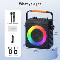 FanFun Bluetooth Karaoke Speaker, Wireless Portable Speaker with 2 Microphone, Karaoke Machine for Adult, Home Karaoke System - Image 6
