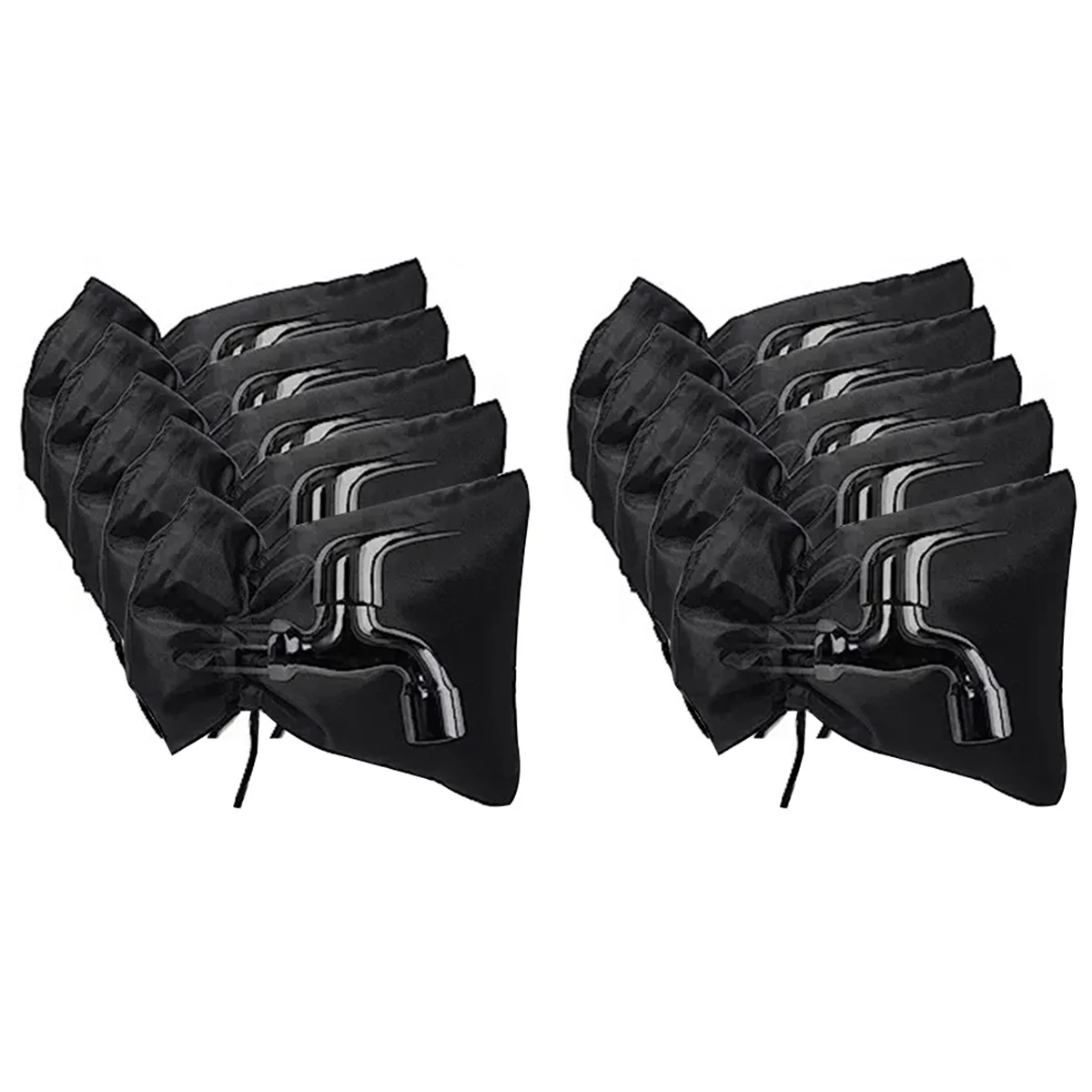 

10Pack Bibcock Cover for Winter Freeze Protection,Outside Cover for Cold Weather,Reusable Hose Bib Covers Black