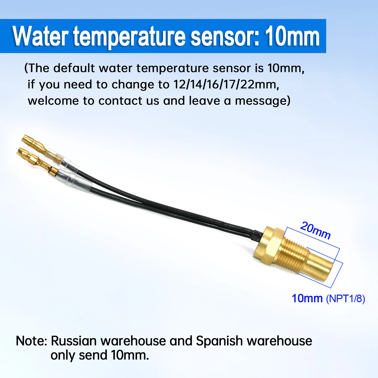 AD 2in 1 LCD 자동차 수온 게이지 및 수온 센서, 10mm 계량기 전압계, 전압 디지털 수평 12V 24V 액세서리