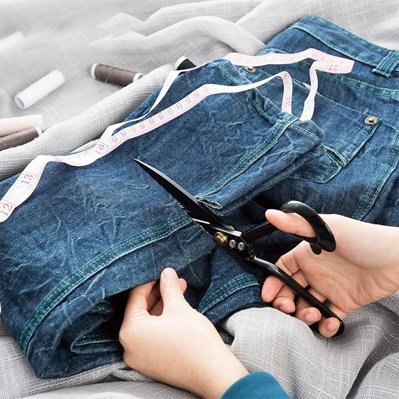 전문 재단사 날카로운 가위, 알루미늄 합금 손잡이, 패브릭 가죽 커터 공예 재봉 액세서리