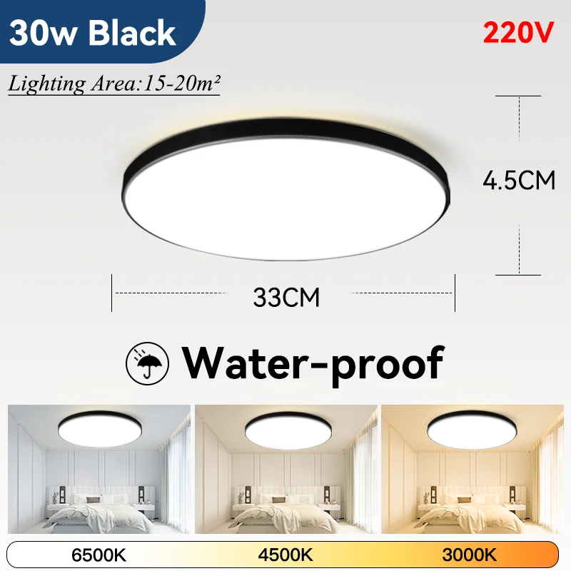 Ip44 إضاءة مقاومة للماء ضوء السقف مصباح الحمام 15...
