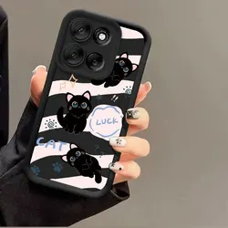 Fashionable Cute Cartoon Shockproof Silicone Case - Soft Protective Back Cover - Moto G86 5G (BK - JGK0012)