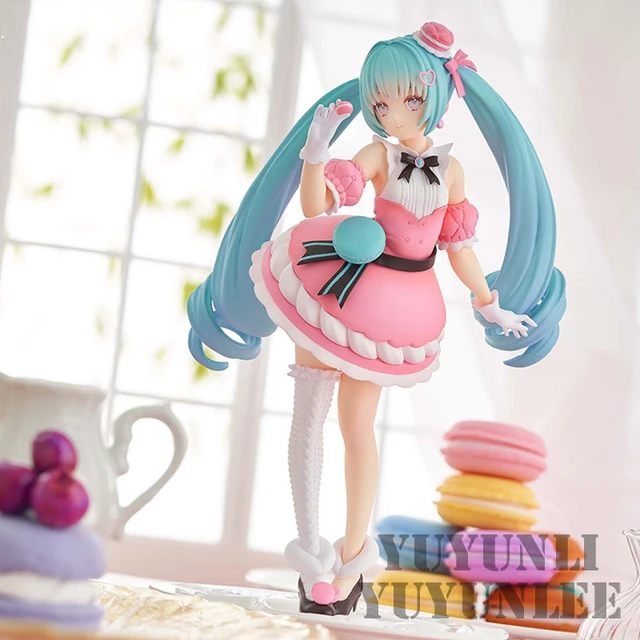 21cm Hatsune Miku Anime Figure Sweet Macarons Beautiful Anime Girl