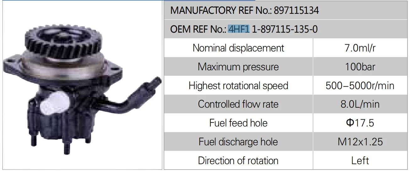 4HF1 18971151350 / 1-897115-135-0 POWER STEERING PUMP FOR ISUZU TRUCK