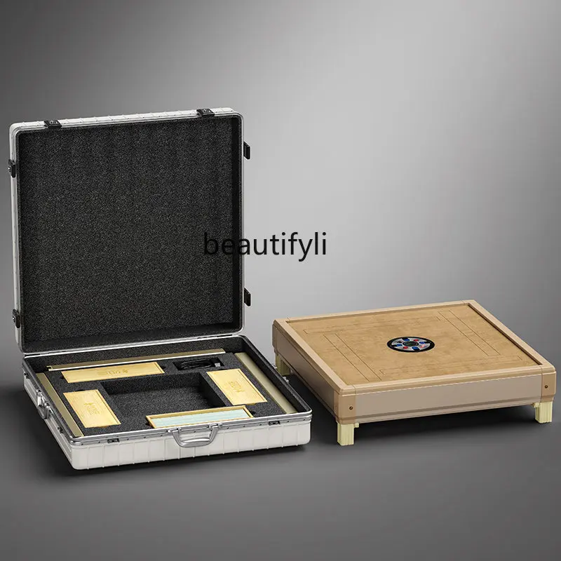 

Outdoor Camping Automatic Mahjong Machine Portable Picnic Mahjong Table Household Suitcase Storage