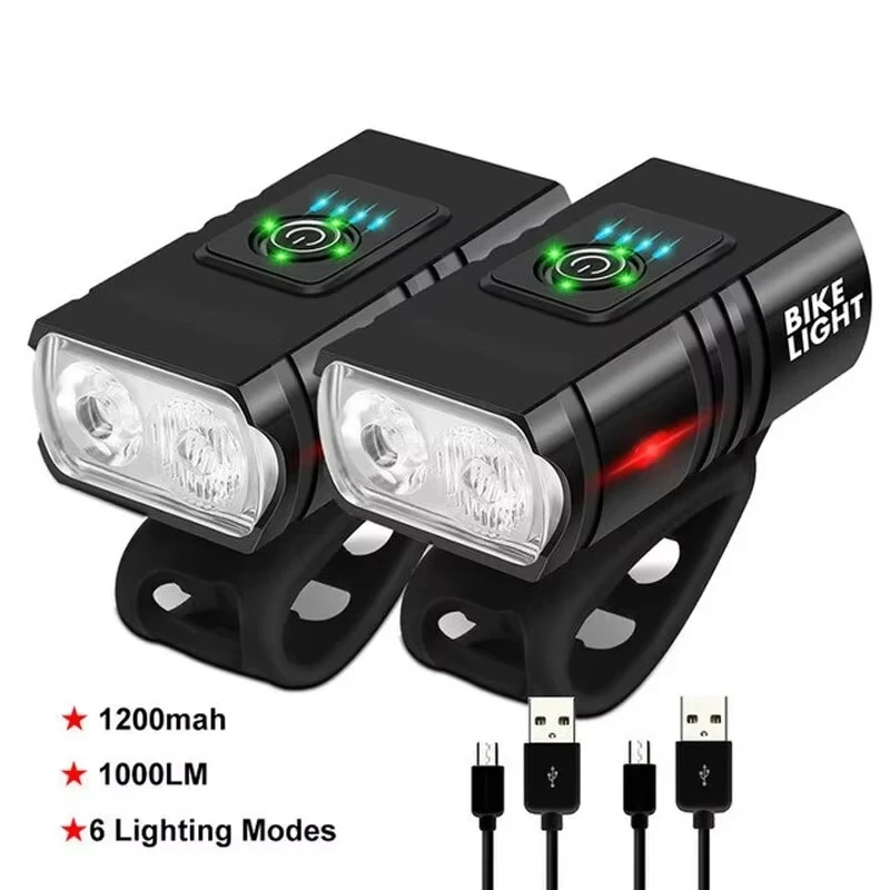 Bike Headlight LED Front Rechargeable Mountain