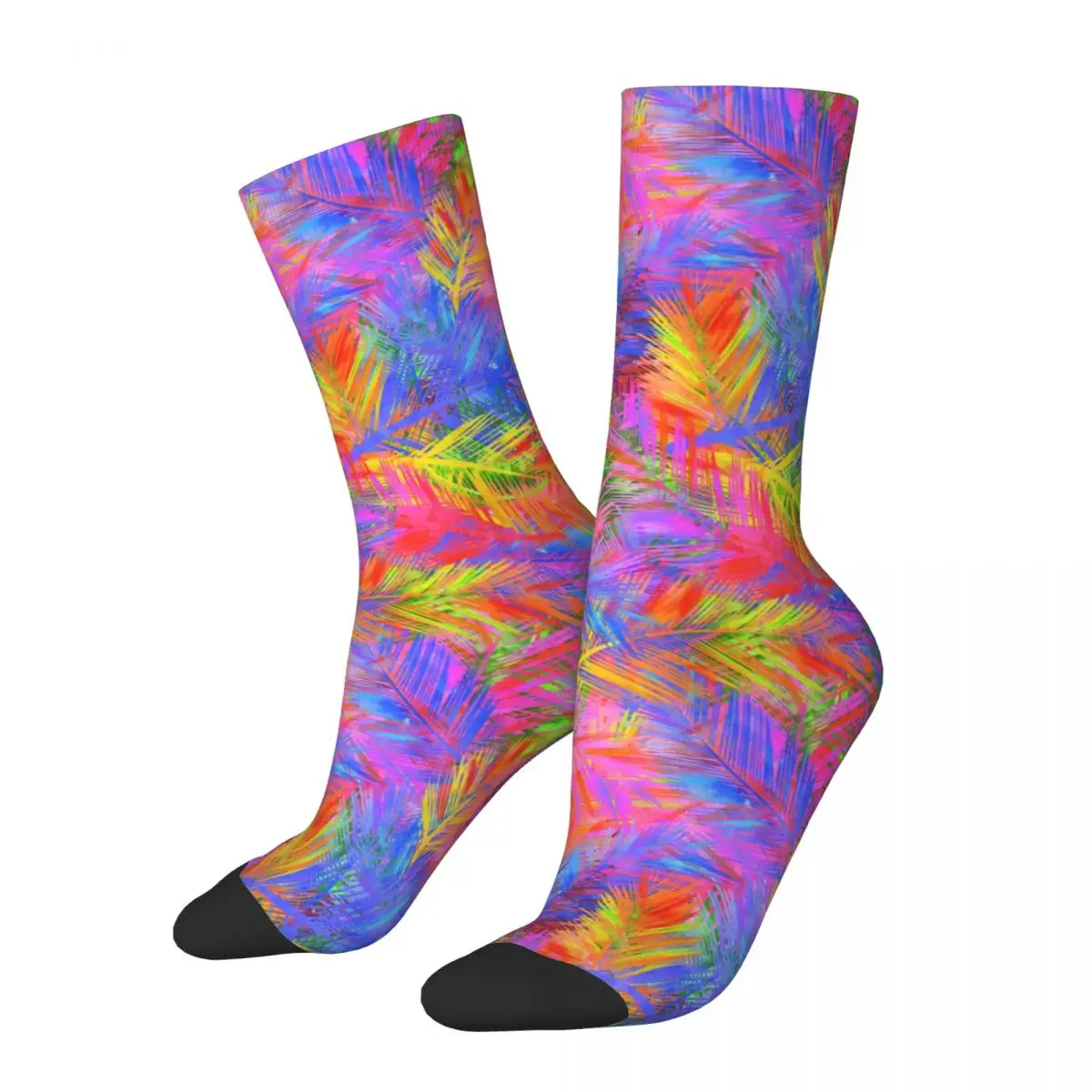 

Fashion Feather Sports Socks Tie Dye Polyester Middle Tube Socks for Women Men