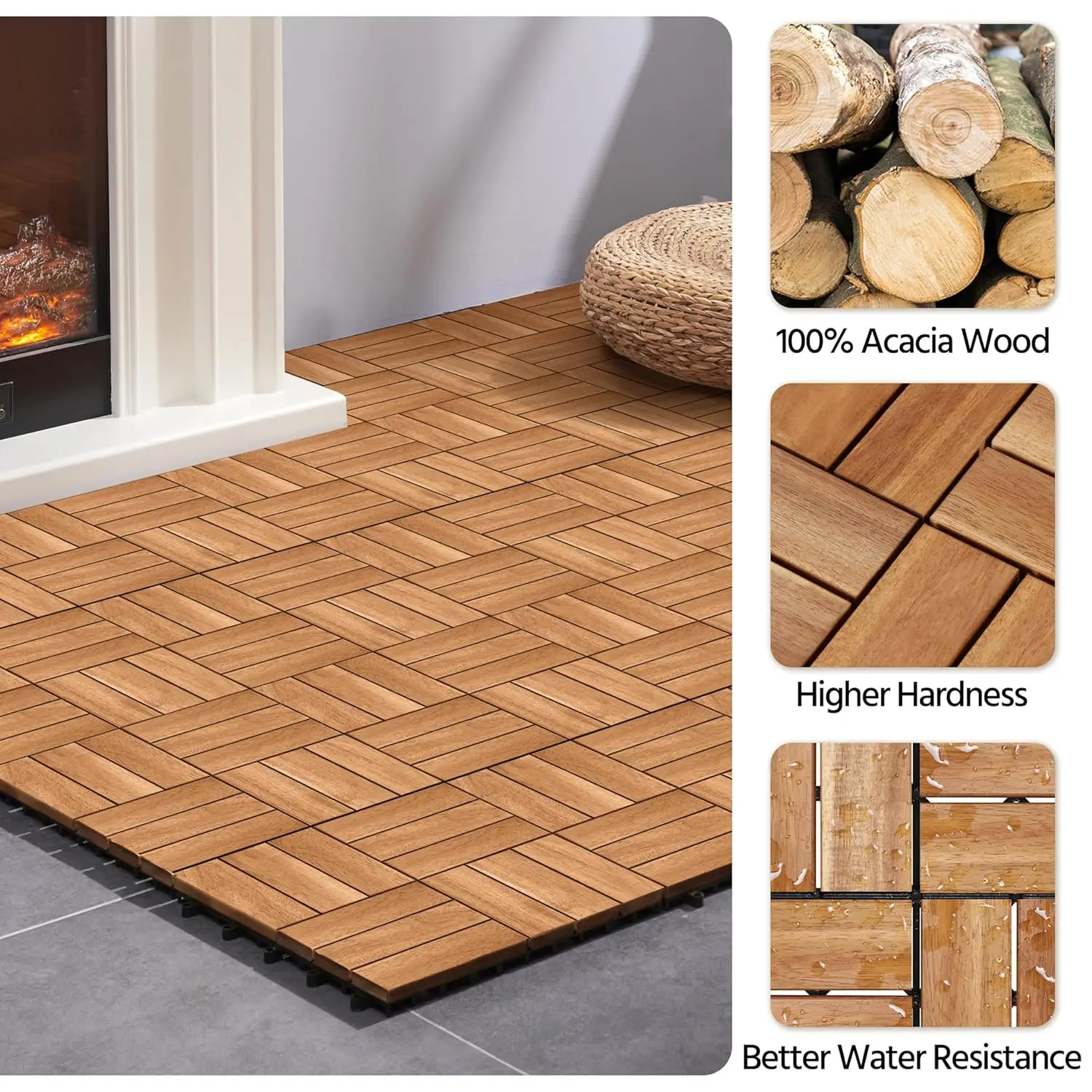 XMSJ Acacia deck tile edge interlock image