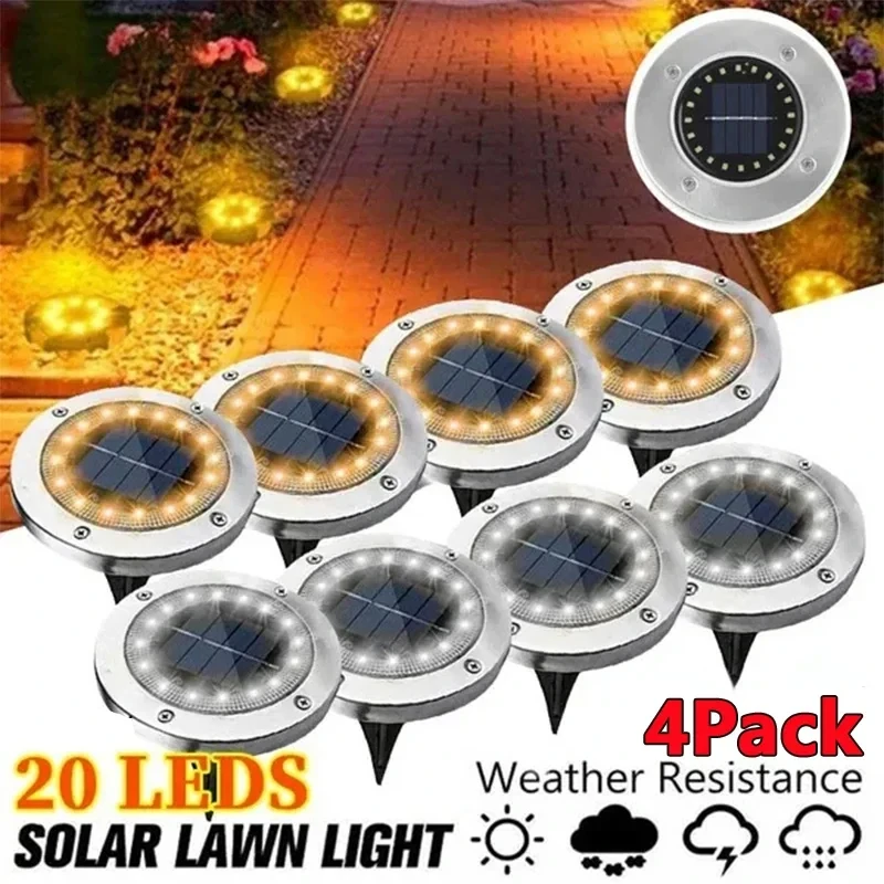 Solar Underground Light 8led Stainless Steel Outdoor New Ground Plug Lawn Lamp Garden Lamp Lawn Lamp Ground Plug  solar power