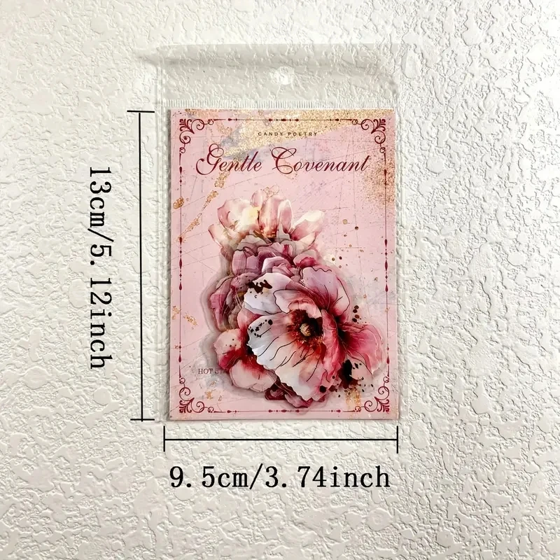 Description Picture 2 of item20pcs/pack Hot stamping flower stickers PET Materials Collage Junk Journal DIY Scrapbooking Supplies Aesthetics Decor Sticker