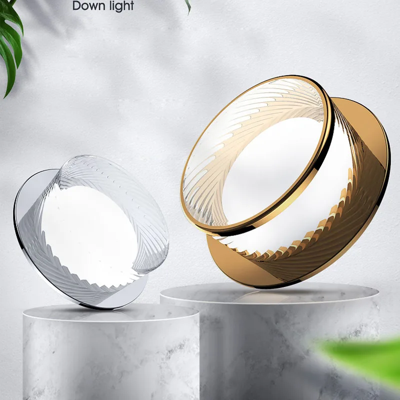 

New LED Crystal Downlight 5W/7W/9W/12W110V-220V Three-Color Variable Living Room Aisle Corridor Round Ceiling Lamp