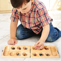 Wooden Mancala Board Game Teenager Portable Set Classic Strategy Board Game for Parents-Kids Interactiv Tabletop Game Chess Set 2