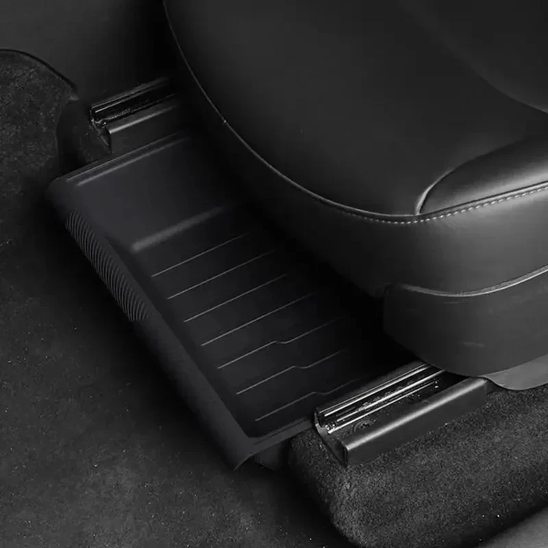 For Tesla Model Y Under Seat Storage Box Case Car Seat Organizer Vehicle Underseat Drawer Holder Interior Tray