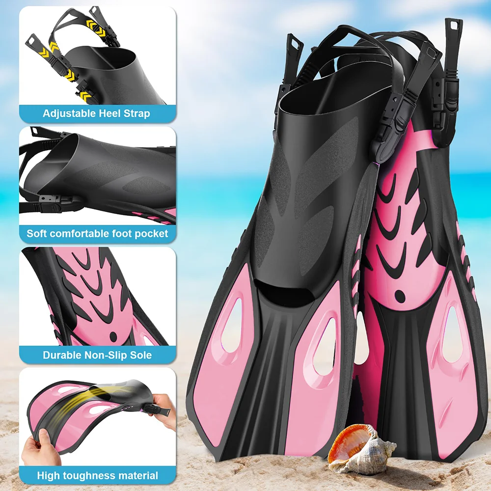 Diving Mask Fin Snorkel Set for Adult Panoramic View Snorkel Mask Adjustable Dive Flipper Dry Top and Travel Bag snorkeling diving mask,diving mask,snorkel set