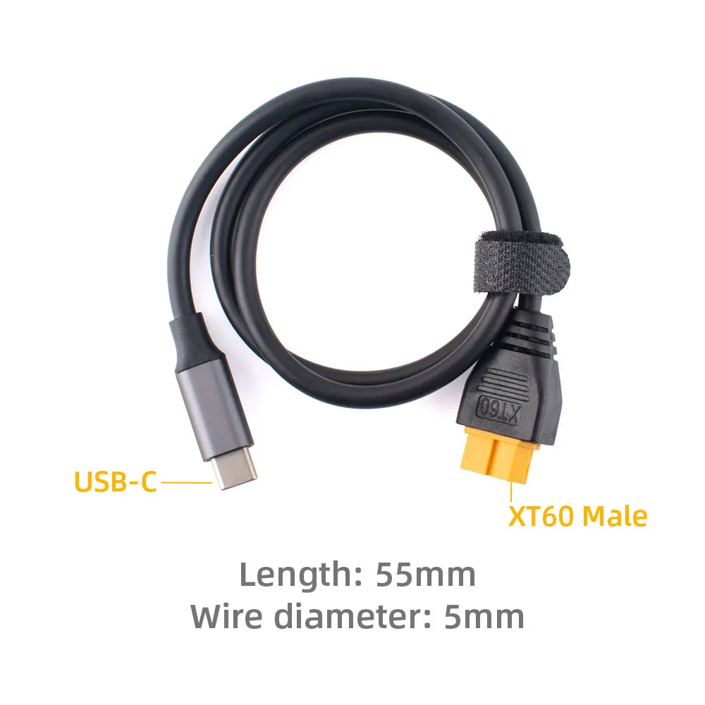 Toolkitrc SC100 Type-C to XT60 Charging Cable for toolkitrc M7 M6 M6D M8S Charger 11 USB-C XT6O Male Length: 55mm Wire diameter: