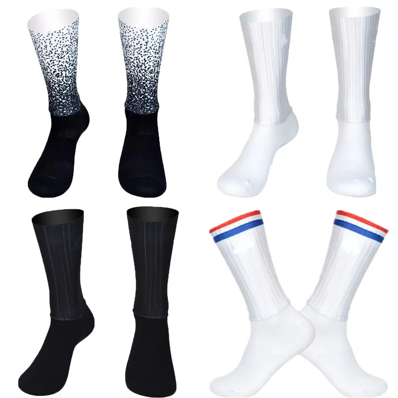

New Anti Slip Silicone Summer Seamless Aero Socks Breathable Cycling Socks Men Women Road Bike Calcetines Ciclismo