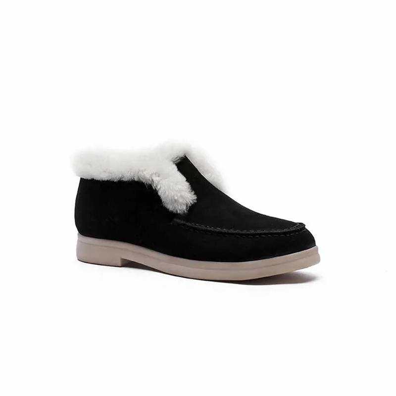 

Foreign Trade New Short Boots Women's Slope Heel Plush Cotton Shoes Warm Large Martin Boots Plush Snow Boots Women