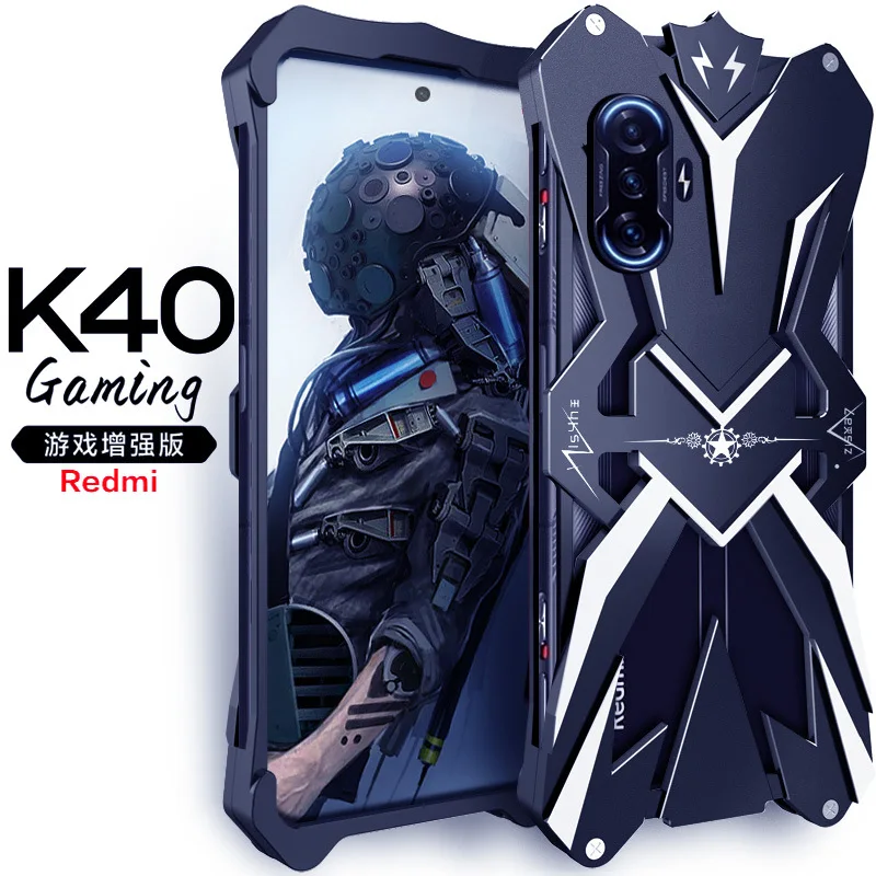 

Original Zimon Luxury New Thor Heavy Duty Armor Metal Aluminum Phone Case For Xiaomi Redmi K40S K40 Pro Ultra Gaming Cover