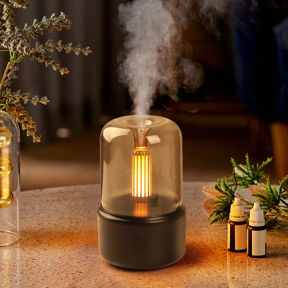 Candlelight Aroma Diffuser Air Humidifier Portable Essential Oil Cool