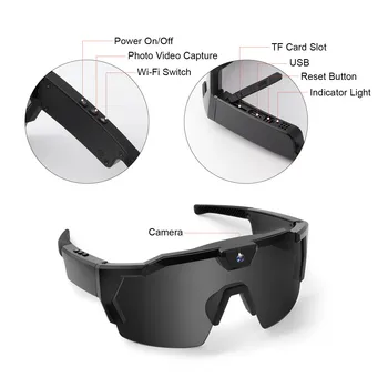 Smart Camera Glasses HD 1080P Cycling Action Sunglasses 64G ROM Video Recording Glasses Suitable for Men and Women 4