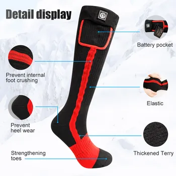 Savior Heated Socks Man Winter Rechargeable Outdoor Sport Thermal Heated Foot Warmer Ski Sports Heated Socks Warm Snowmobile Ski 2