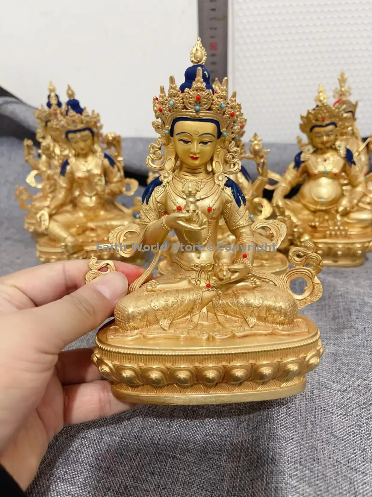 

5A gilding Vajrasattva Vajra power Buddha statue Buddhism Tibet Thailand Nepal family Protector Exorcism Bless safety healthy