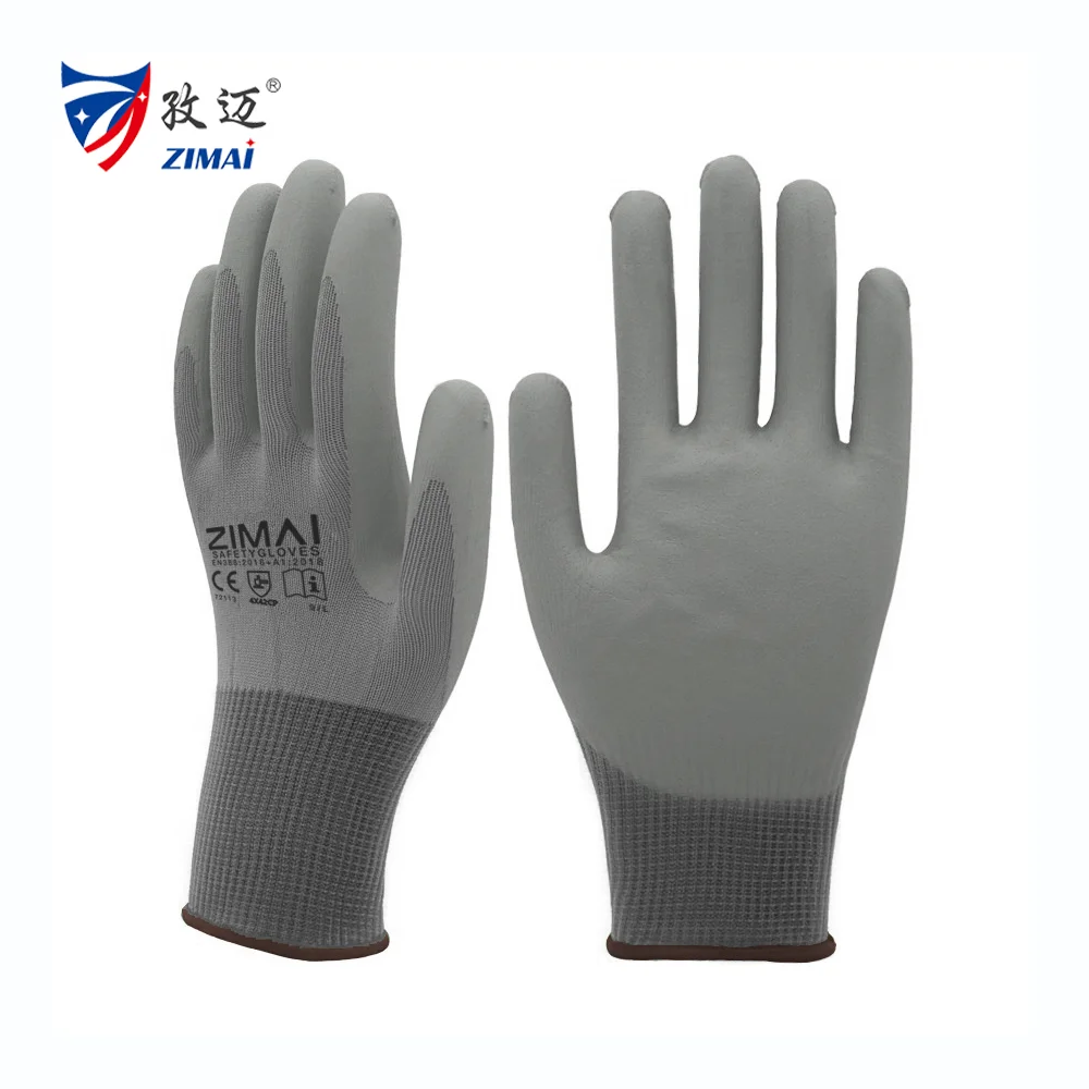 

12 Pairs ZIMAI Safety Work Gloves Micro Foam Nitrile Coated Seamless Knit Nylon Gloves for Men and Women General Duty Work,Gray)