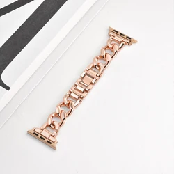 Elegant Metal Strap for Apple Watch - Women's Bracelet Style Watchband (Rose gold)