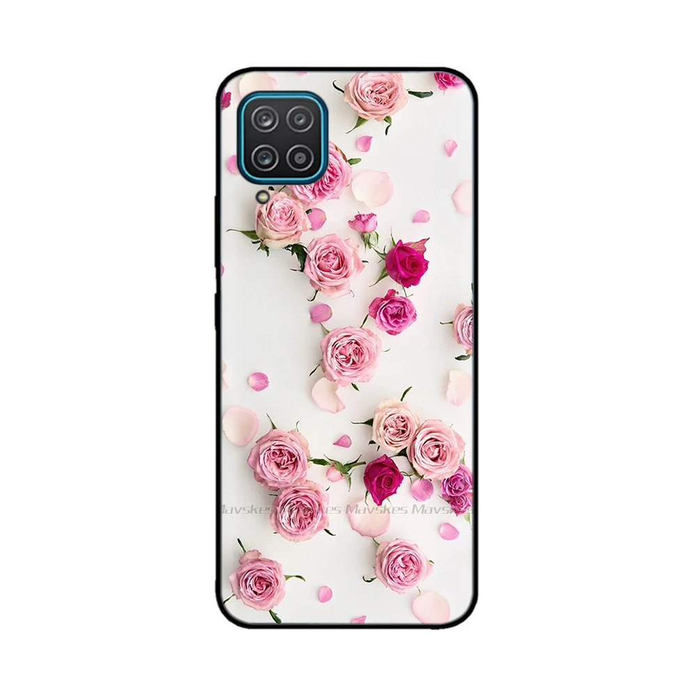 thumbnail image 1 of For Samsung Galaxy A12 M12 F12 Case 2021 Flower Painted Silicone Protect Cover For SamsungA12 A 12 M 12 SM-M127F Fundas Bumper, 1 of 5