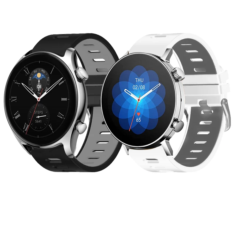 Cinturino Da 22Mm Per Amazfit Gtr 3/Cheetah Pro/Cheetah (Rotondo)/Gtr2/Gtr 2/3 Pro/4/2E/47Mm Silicone Sportivo Per Amazfit Gtr 4