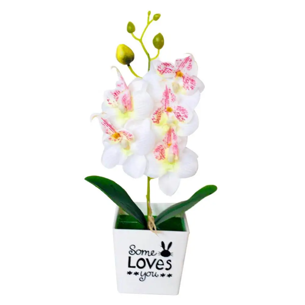 thumbnail image 1 of Fake Flower Artificial Butterfly Orchid Bonsai with Pot Home Furniture Decor, 1 of 5