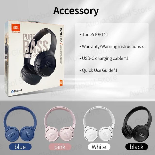 JBL Tune 510 Bt Negro/auriculares Inalámbricos Bluetooth Pure Bass