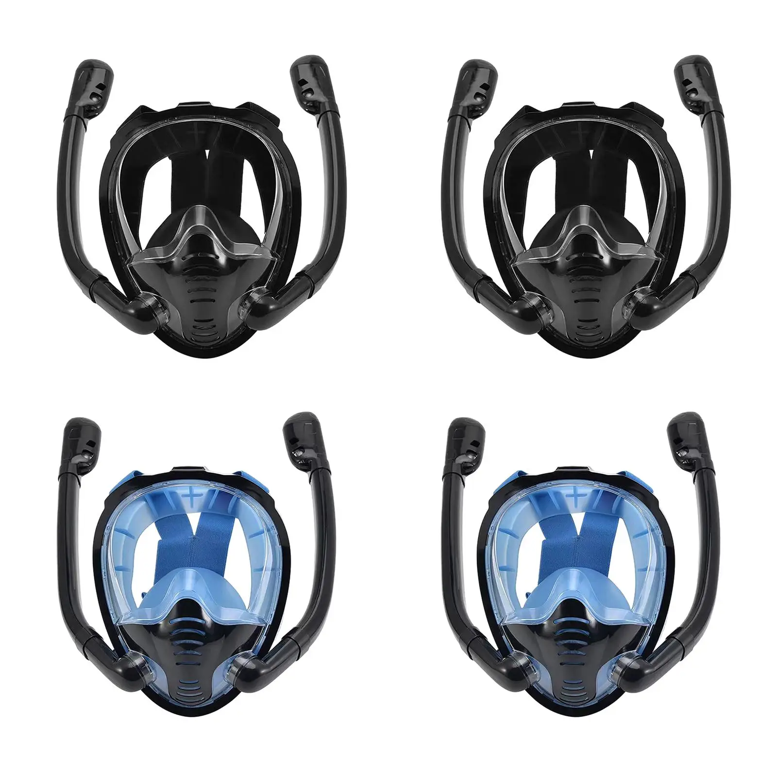 Snorkeling Mask Snorkel Mask Double Tube Swimming Goggles Durable Professional with Camera Mount 180° Wide View Swimming Mask