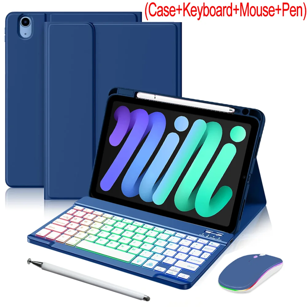 Enhanced Backlit Keyboard Case with Mouse and Stylus