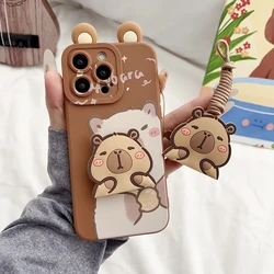 Capybara-Themed Protective Case with Ornaments for Galaxy Note 20 Ultra (RK790)