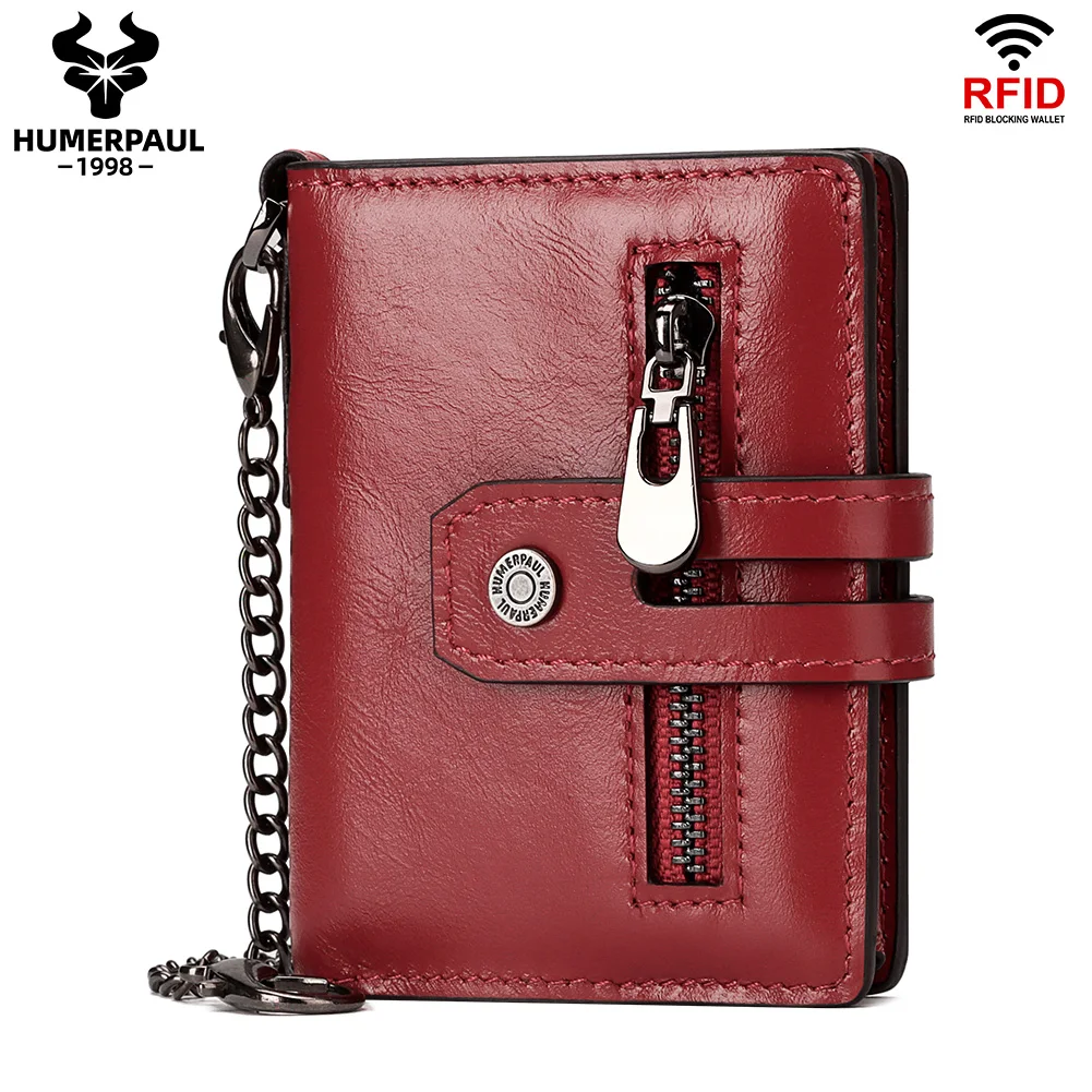 Men's Genuine Leather RFID Credit Card Holder Wallet - Sleek Business Card Case with Smart Aluminum Pop-Up Feature