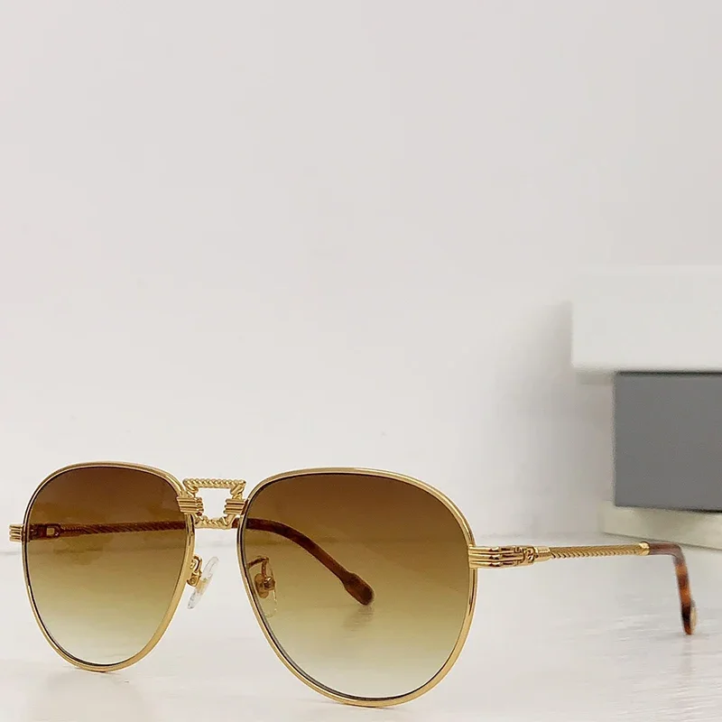 

FG40047U Oval Gold 2023 Luxury Cool Sunglasses Women Durable Fashion Brand Designer Uv400 Solar Glasses with Trapezoid Bridge