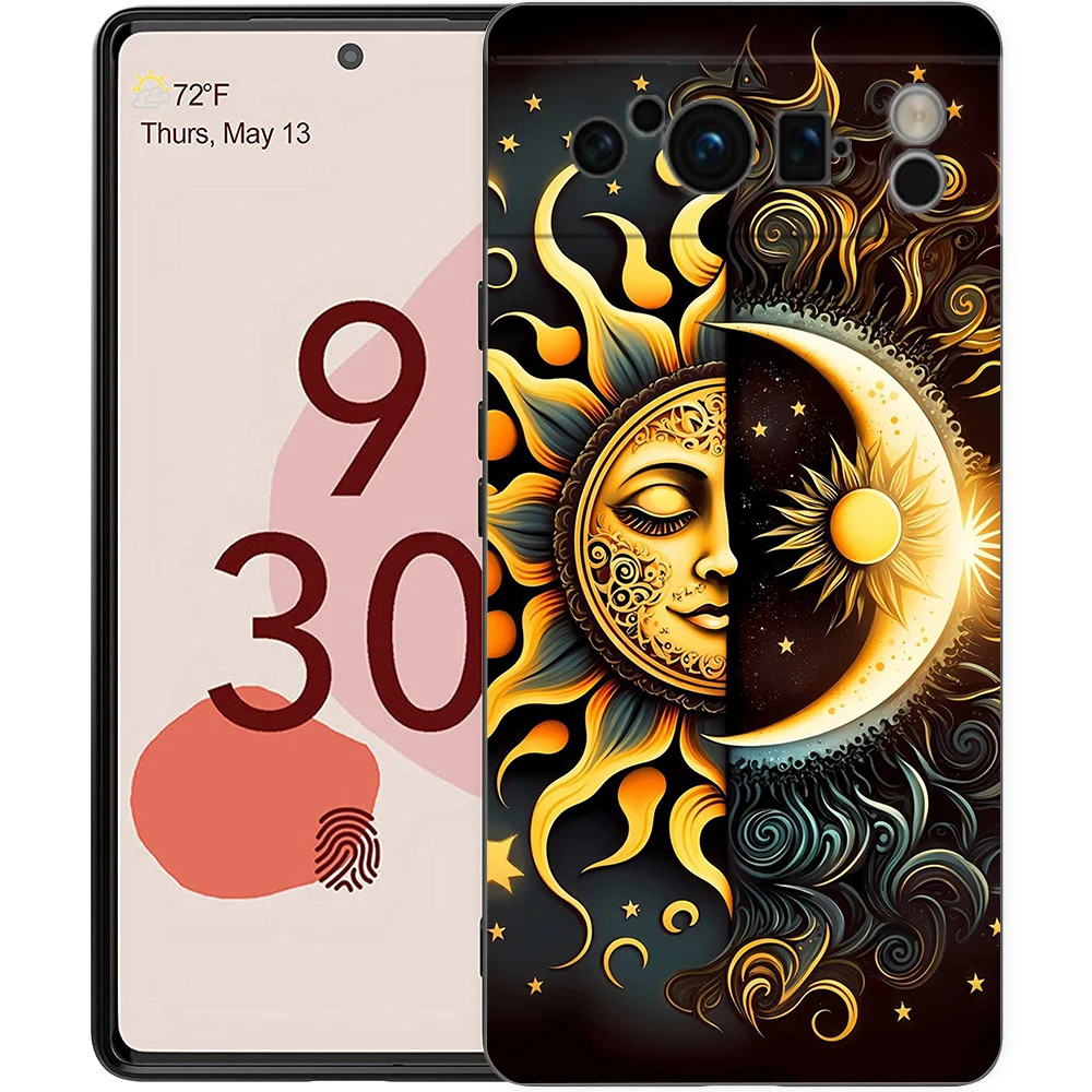 Sun Moon Stars Shockproof TPU Phone Case Cover - Soft Protective Shell s Coque