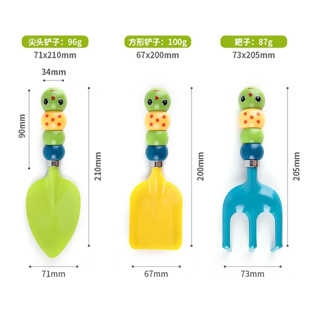 Gyermekkerti Ásó Kertészeti Szerszámok Műanyag Beach Rake Garden Tree Caterpillar Kert Spatula Készlet - Image 2